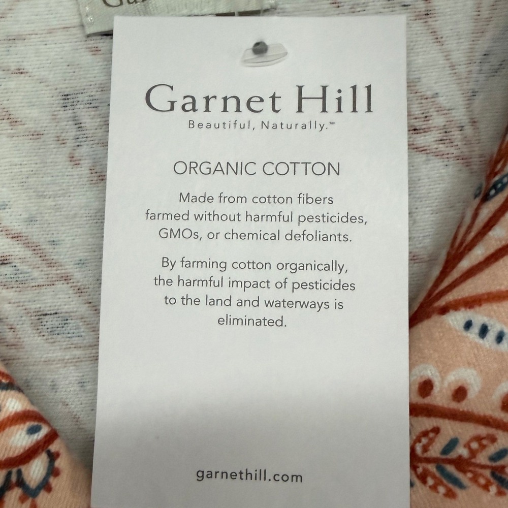 Garnet Hill Organic Cotton Flannel Night Gown XL Paisley Floral Sleepwear NEW - Picture 13 of 16